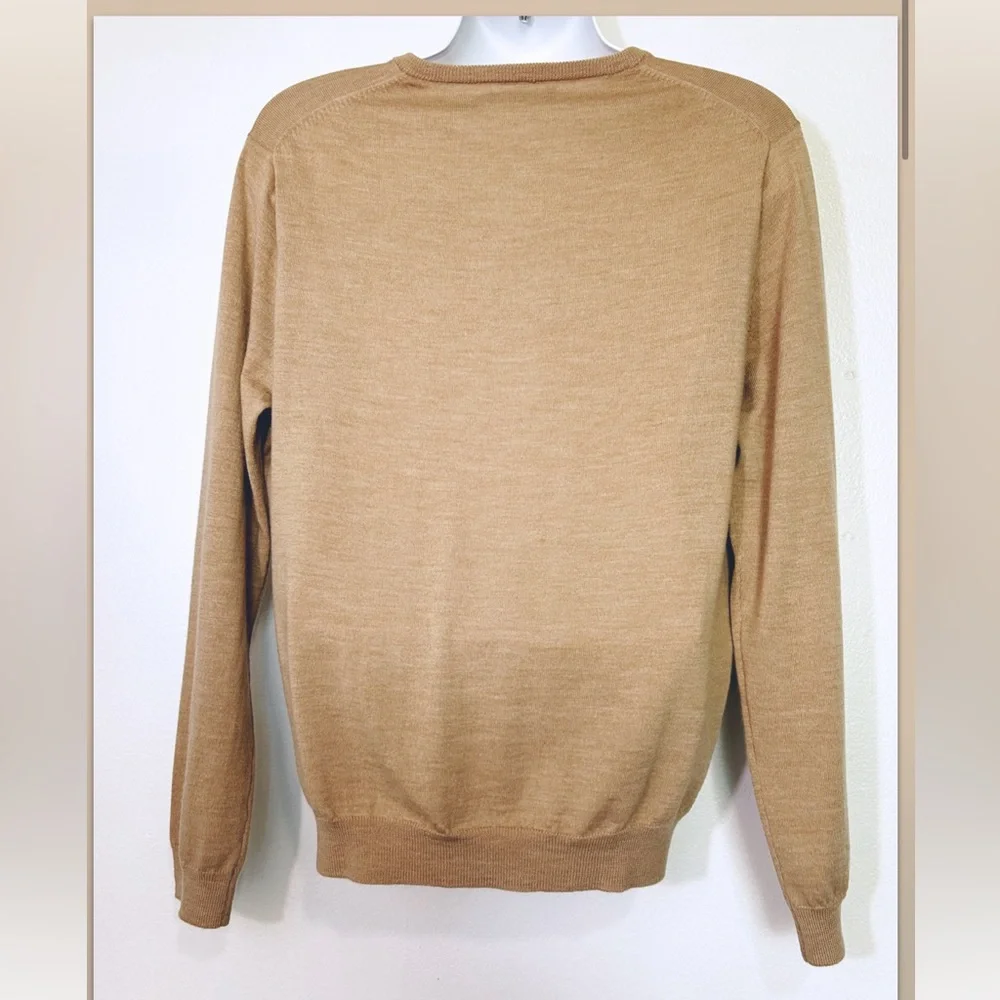 J. Crew Mens Size XLarge 100% Merino Wool Knit V Neck Shirt